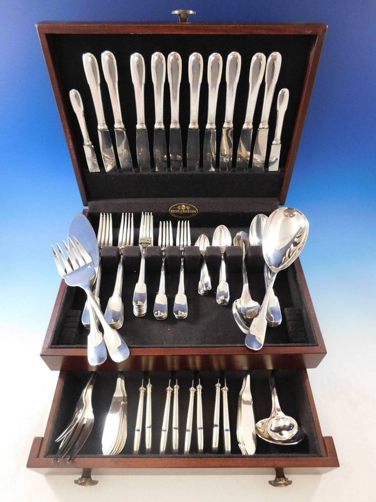 Cluny by Christofle France Silverplate Flatware Set for 10 Service 97