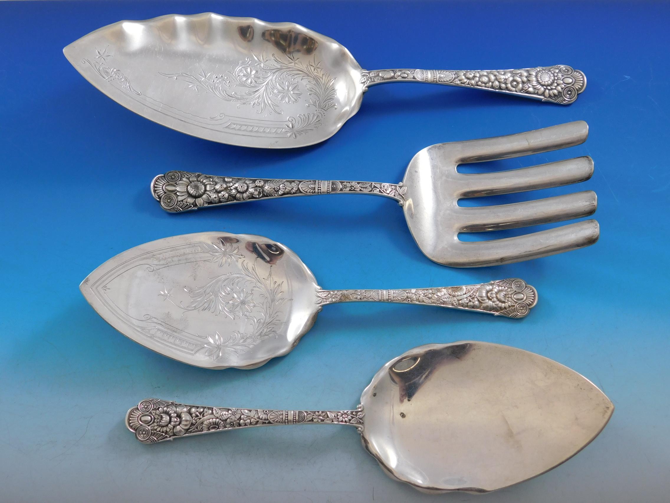 Cluny by Gorham Sterling Silver Flatware Service Massive Set with Vintage Chest For Sale 6