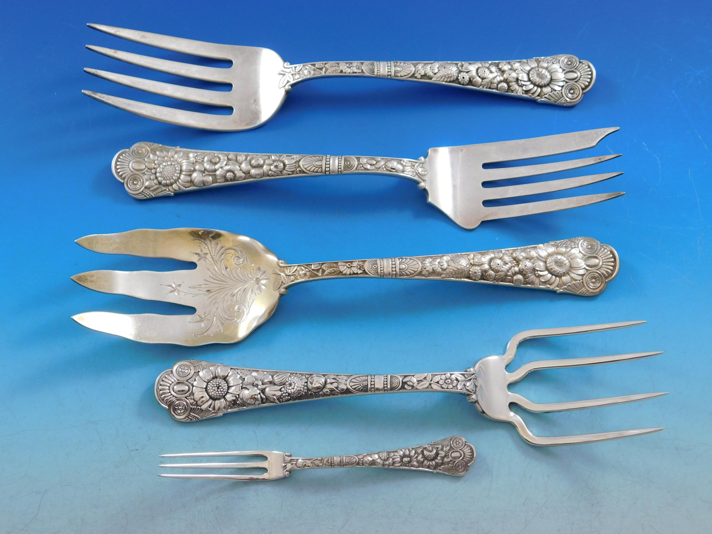Cluny by Gorham Sterling Silver Flatware Service Massive Set with Vintage Chest For Sale 4