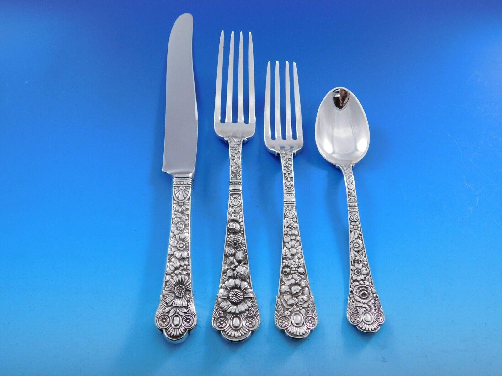 Cluny by Gorham Sterling Silver Flatware Set for 8 Service 60 pieces Dinner In Excellent Condition For Sale In Big Bend, WI