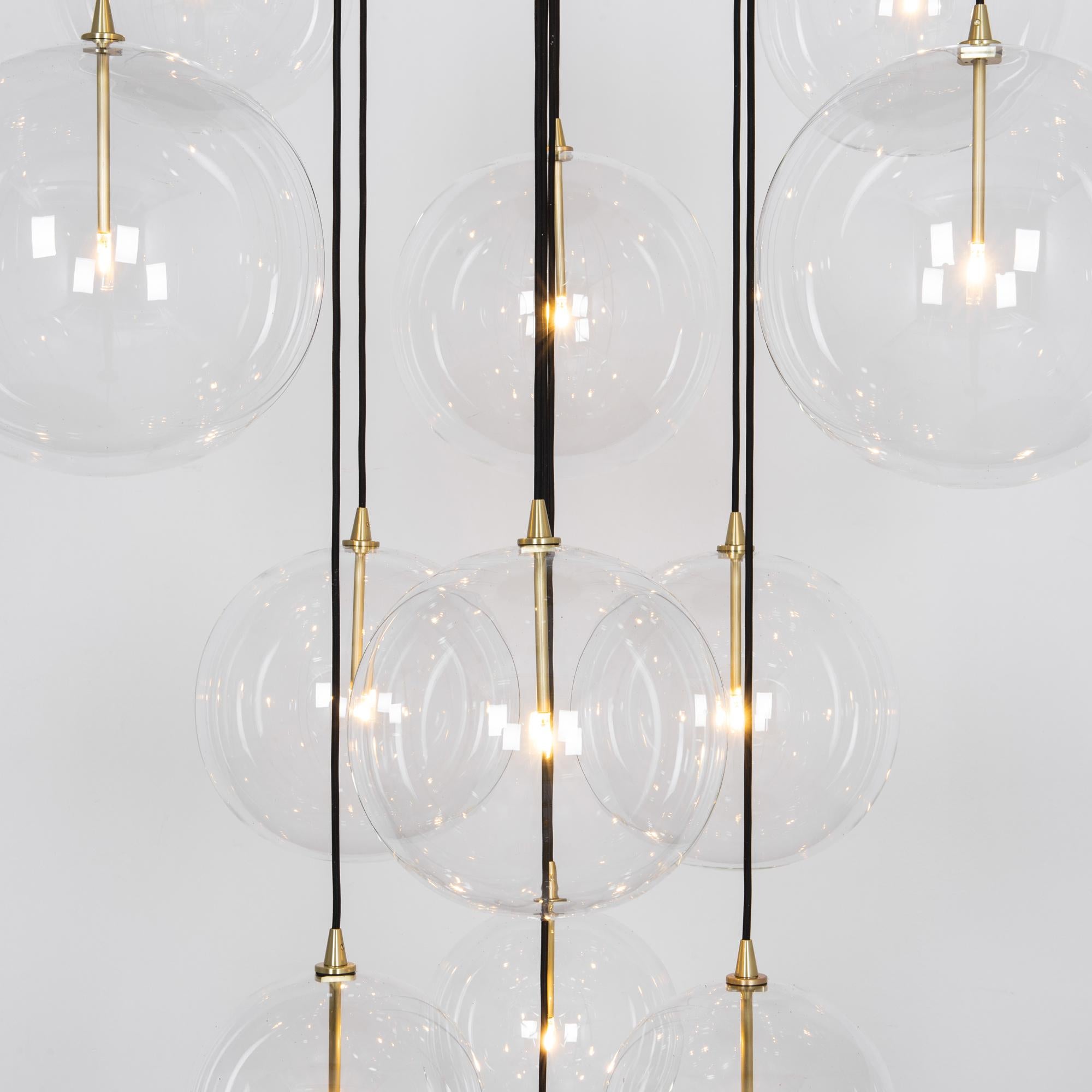 Cluster 13 Mix Brass Chandelier by Schwung For Sale 7