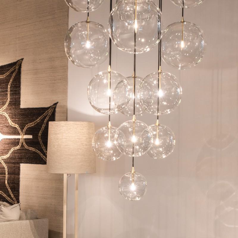 Moderno Lampadario Cluster 13 Mix in nichel lucido di Schwung in vendita