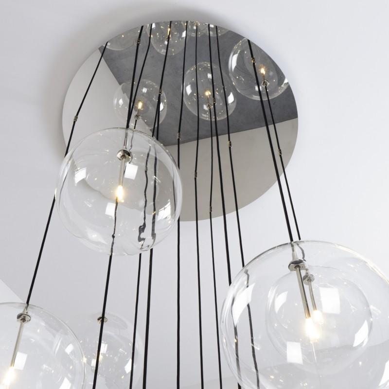 Polacco Lampadario Cluster 13 Mix in nichel lucido di Schwung in vendita