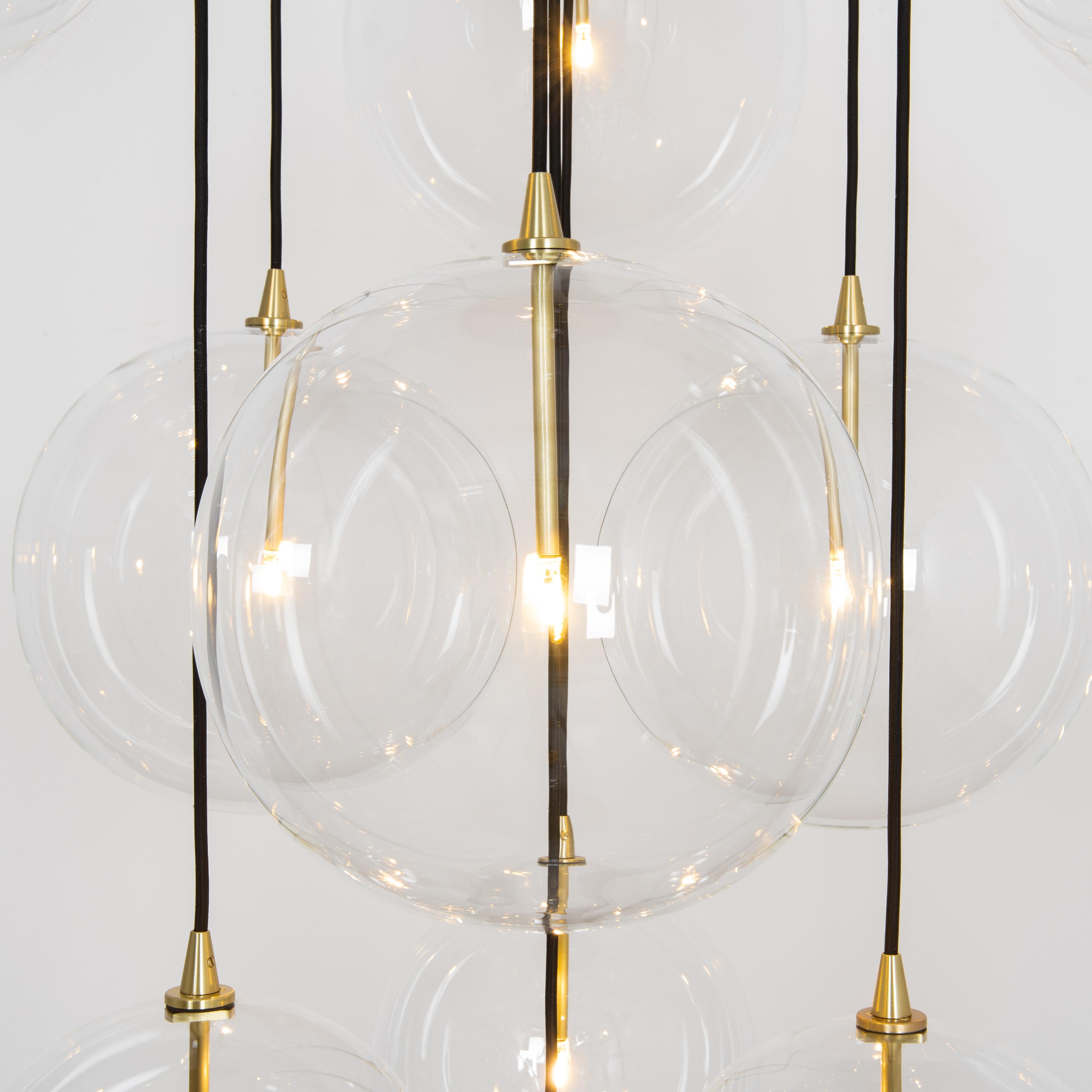 Lampadario Cluster 13 Mix in nichel lucido di Schwung in vendita 1