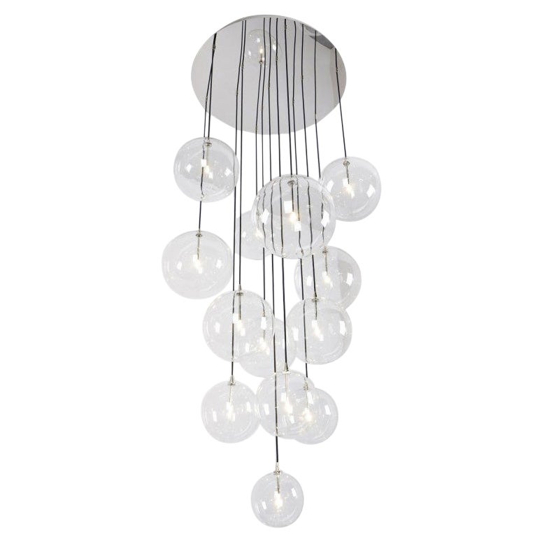 Lustre Cluster 13 en nickel poli par Schwung