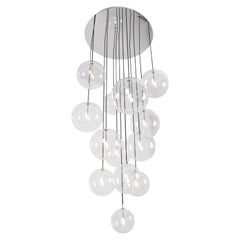 Cluster 13 Mix Polished Nickel Chandelier by Schwung