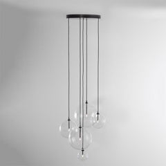 Cluster 5 Mix Black Gunmetal Chandelier by Schwung
