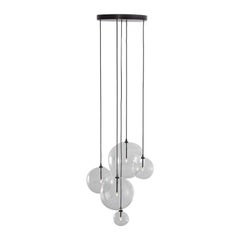 Cluster 5 Mix Black Gunmetal Chandelier by Schwung