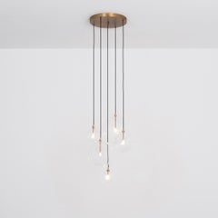 Cluster 5 Mix Chandelier in Solid Brass by Schwung