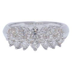 Cluster Diamond Band Ring in 14K Solid Gold (Certified)