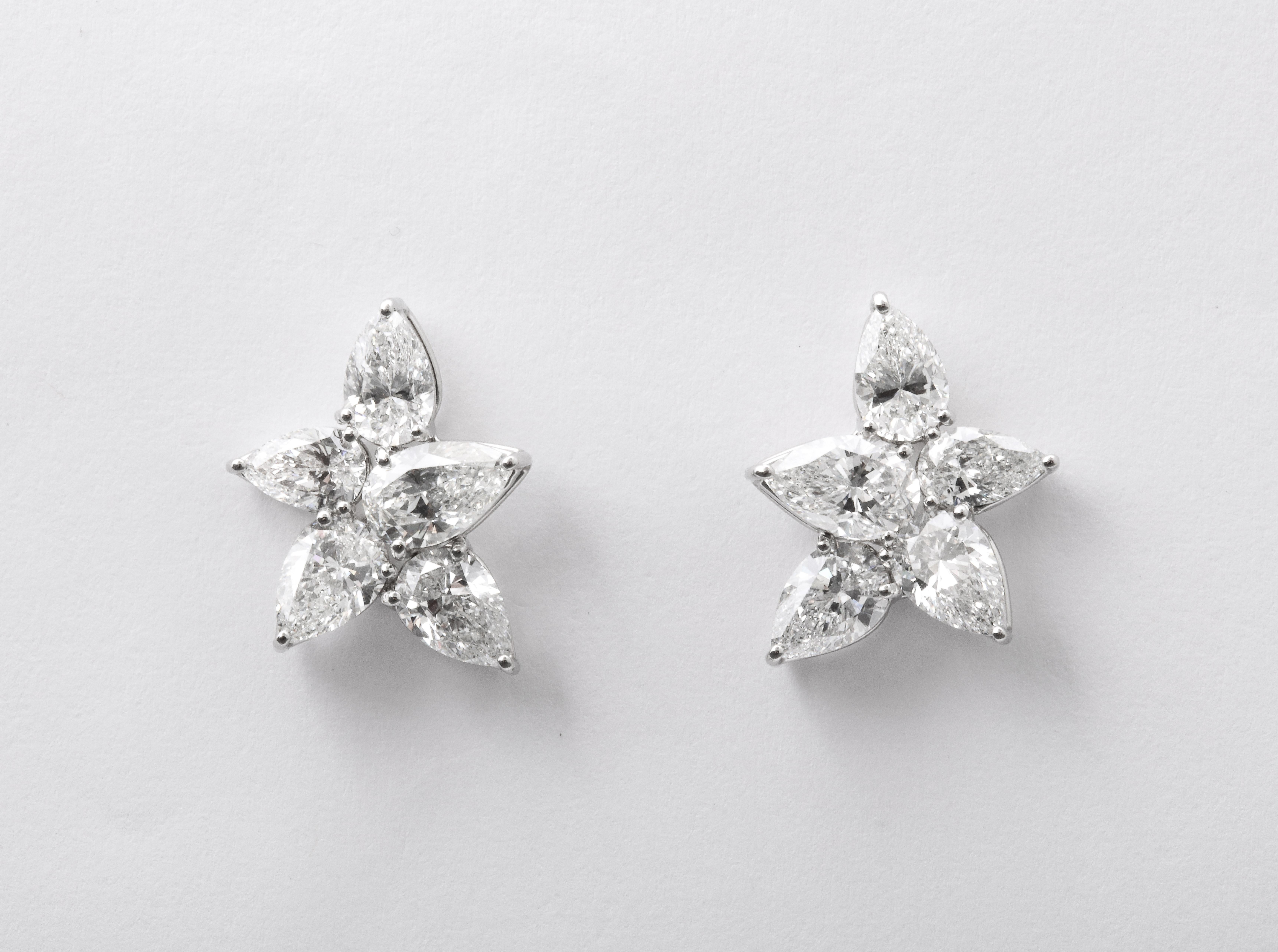 Cluster Diamond Earrings For Sale 1