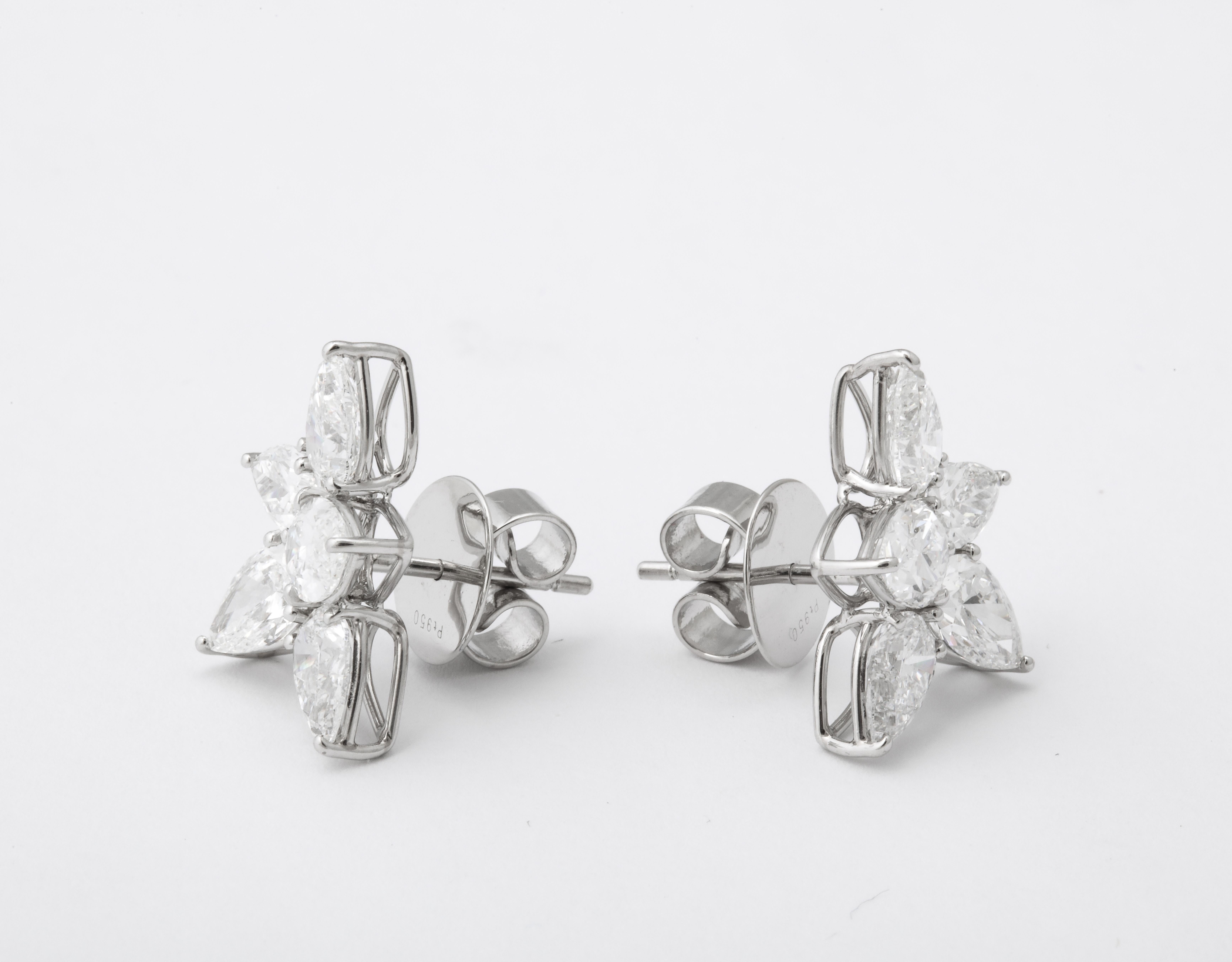 Cluster Diamond Earrings For Sale 3