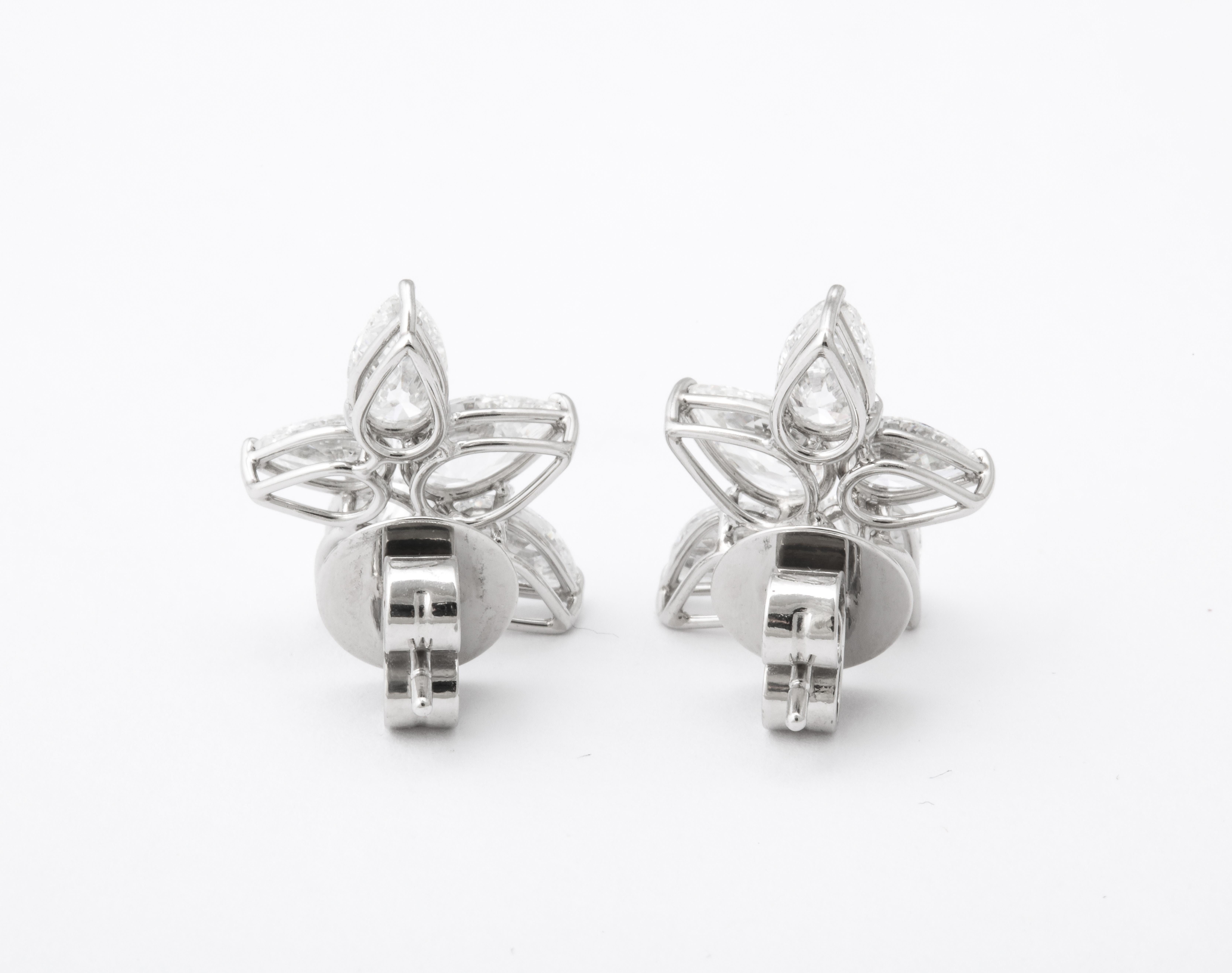 Cluster Diamond Earrings For Sale 4