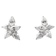 Boucles d'oreilles grappe de diamants