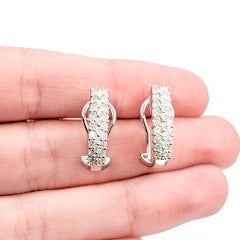 Cluster Diamond Earrings in 14k White Gold