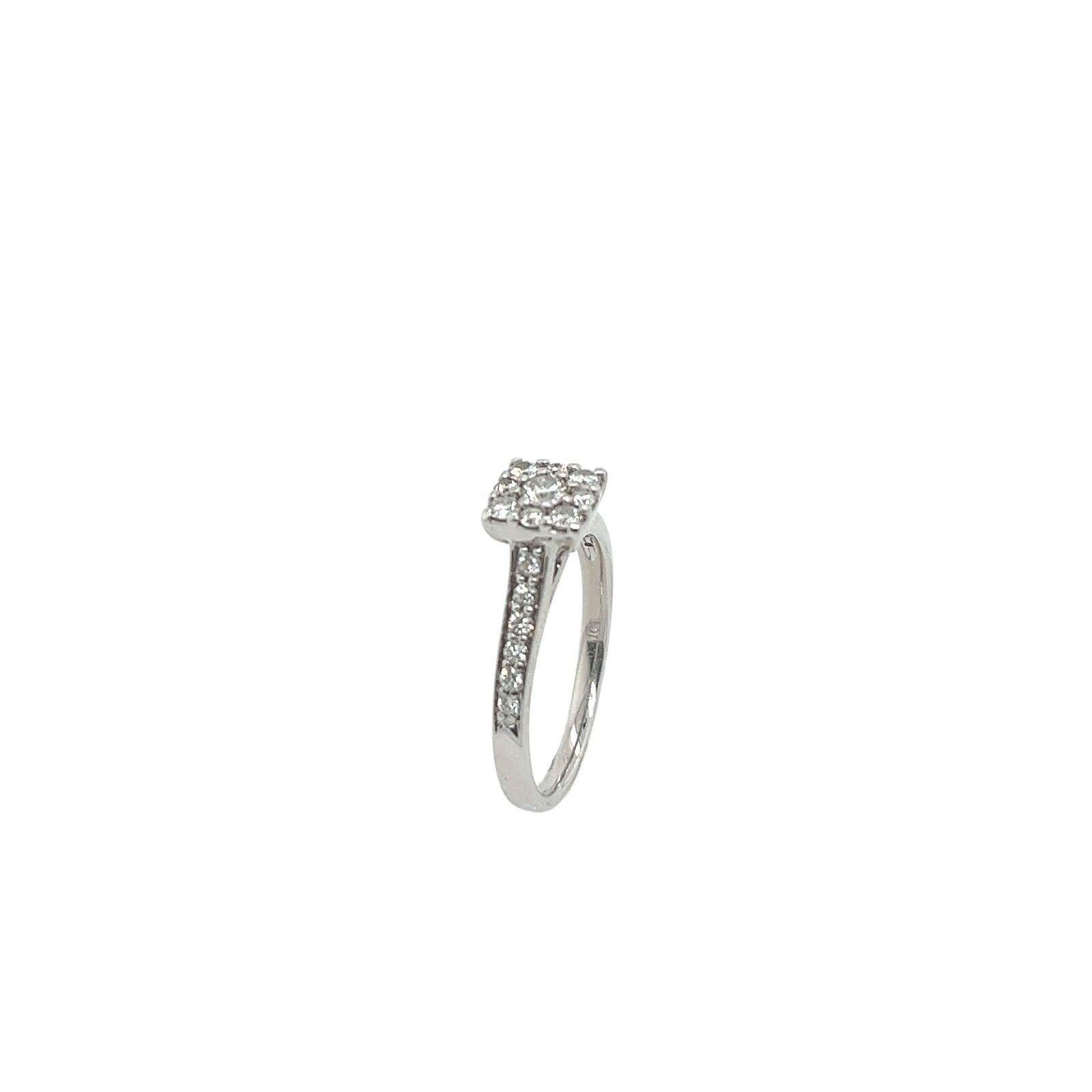 An elegant Diamond ring for your engagement, set with 0.41ct H colour and SI1 clarity round brilliant cut Diamonds in a 9ct White Gold setting.

Additional Information:
Total Diamond Weight: 0.41ct
Diamond Colour: H
Diamond Clarity: SI1
Width of