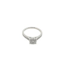 Cluster Diamond Engagement Ring Set with 0.41ct Diamonds in 9ct White Gold