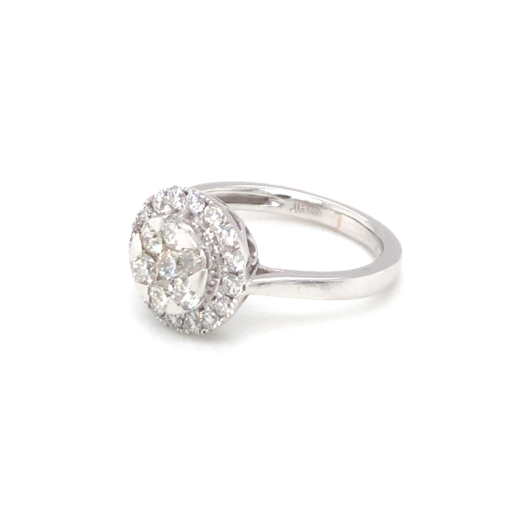 Diamond 0.58 ctw 14K White Gold 4 Grams Ring Size 7