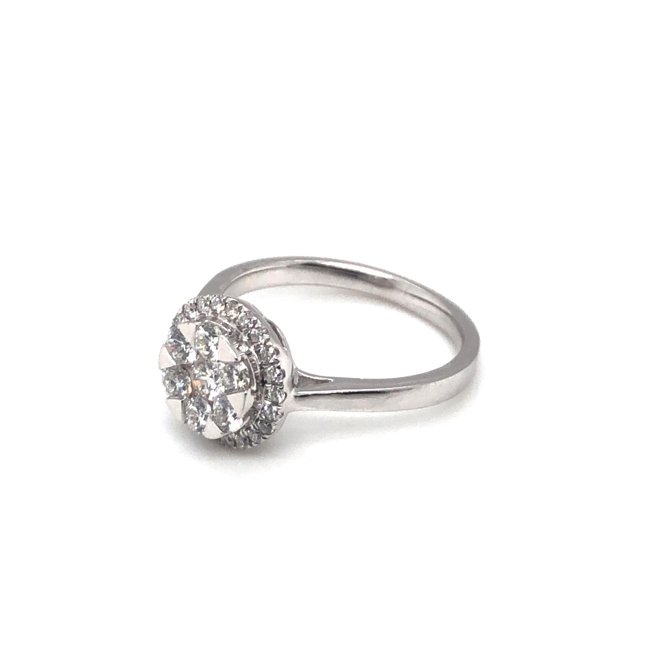 0.56ctw Diamond Ring 14K White Gold Size 7