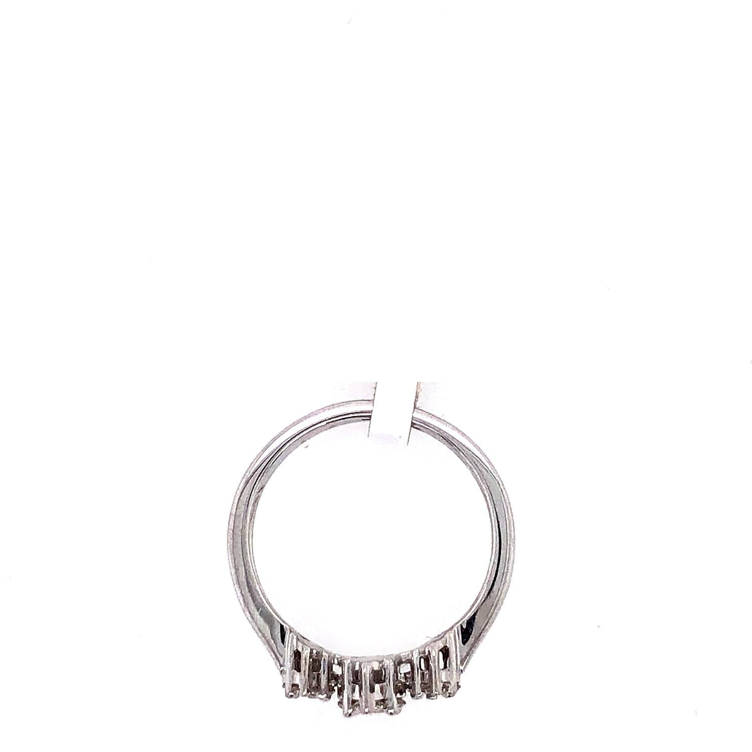 Mixed Cut Cluster Diamond Ring Made In 18k White Gold For Sale