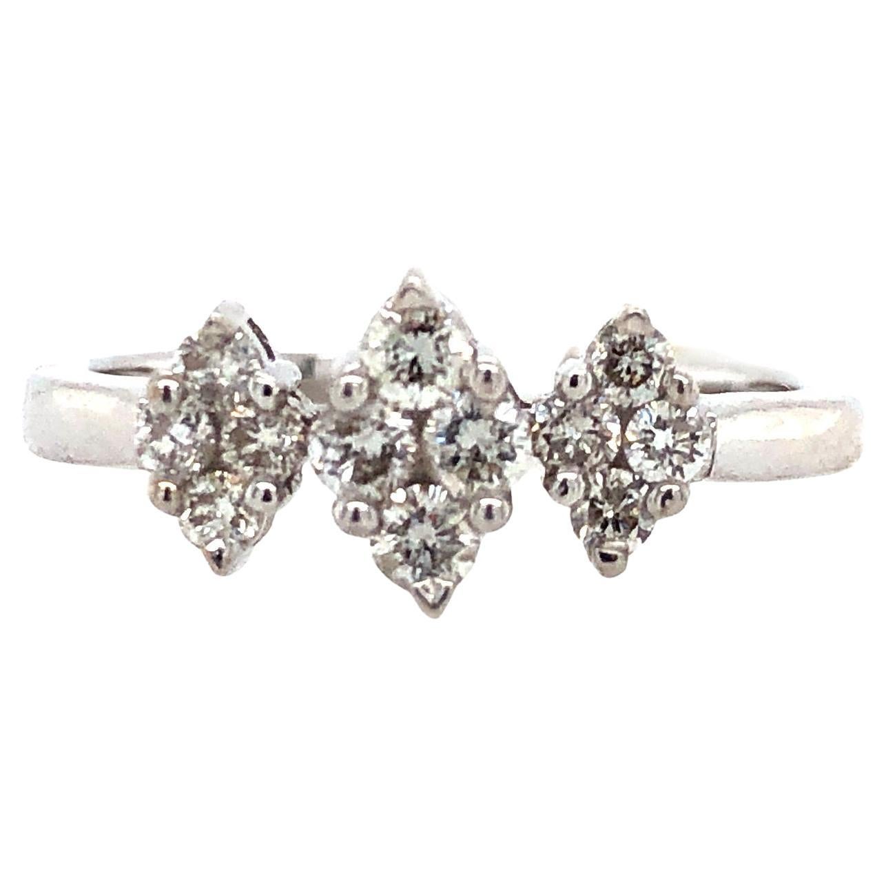 Cluster Diamond Ring Made In 18k White Gold