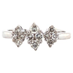 Cluster Diamond Ring Made In 18k White Gold