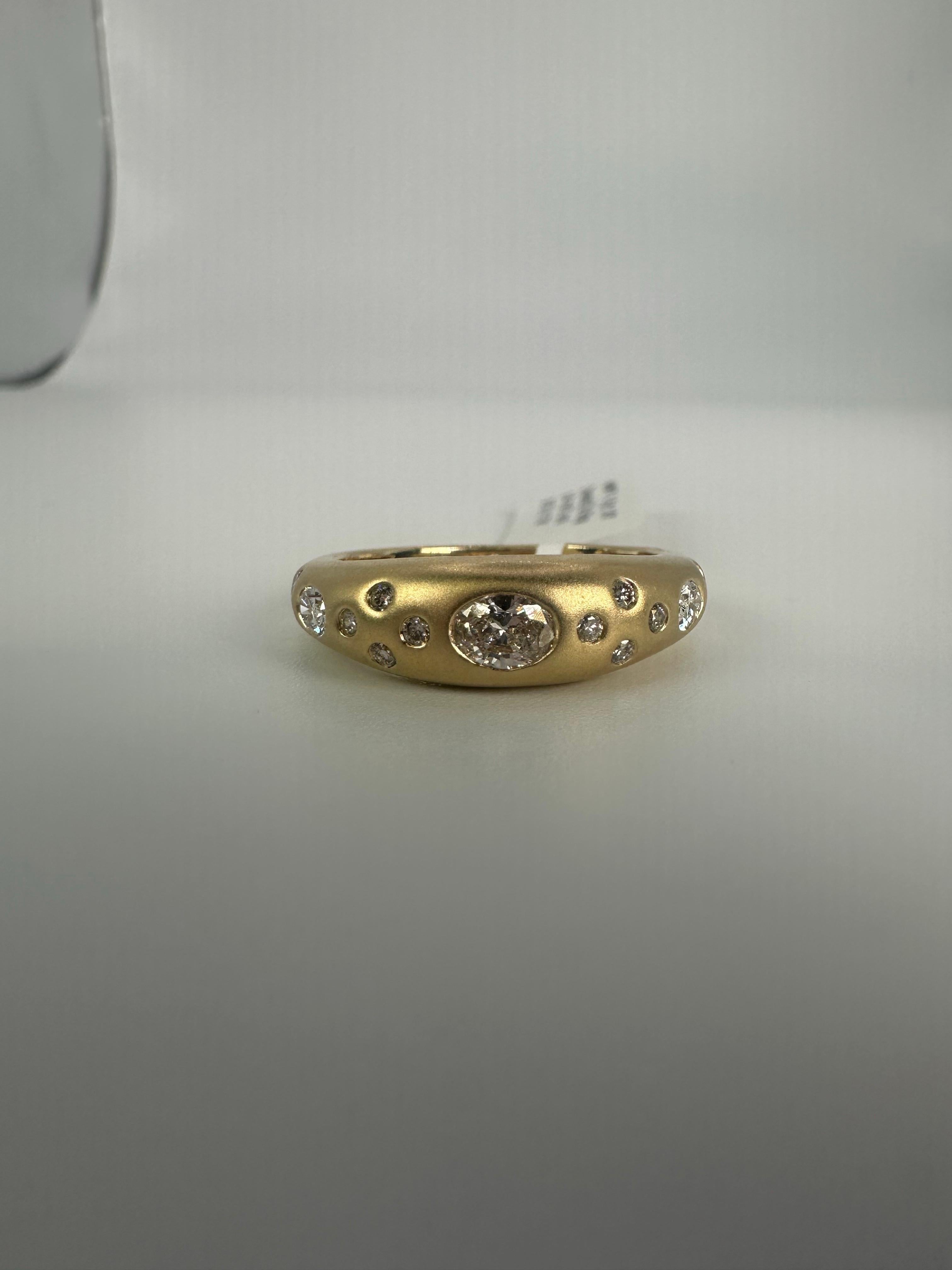Bague avec diamant en grappe Or jaune 14KT Dome 0,50ct Neuf - En vente à Jupiter, FL