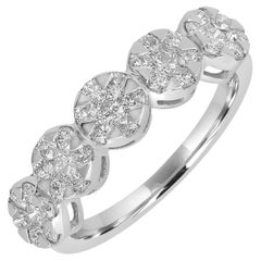 Cluster Diamant Solitär Band Ring aus 18kt Weißgold
