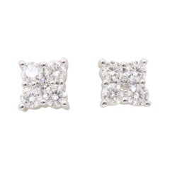 Pendientes de diamantes en racimo