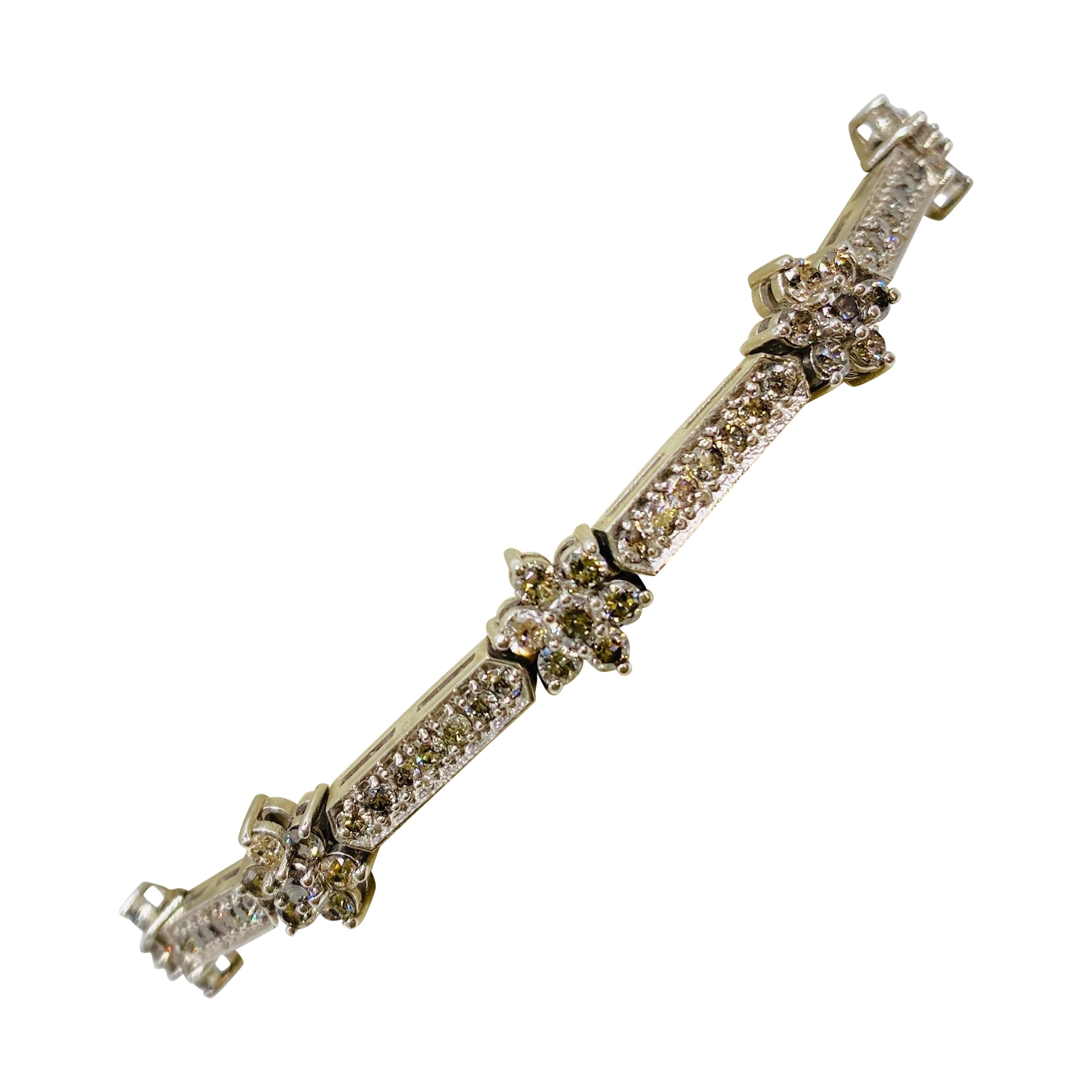 Cluster Diamond Tennis Bracelet