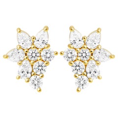 Cluster Earrings in 14K Yellow Gold