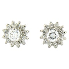 Pendientes en racimo con diamantes talla brillante de hasta 0,34 ct Oro blanco de 18k