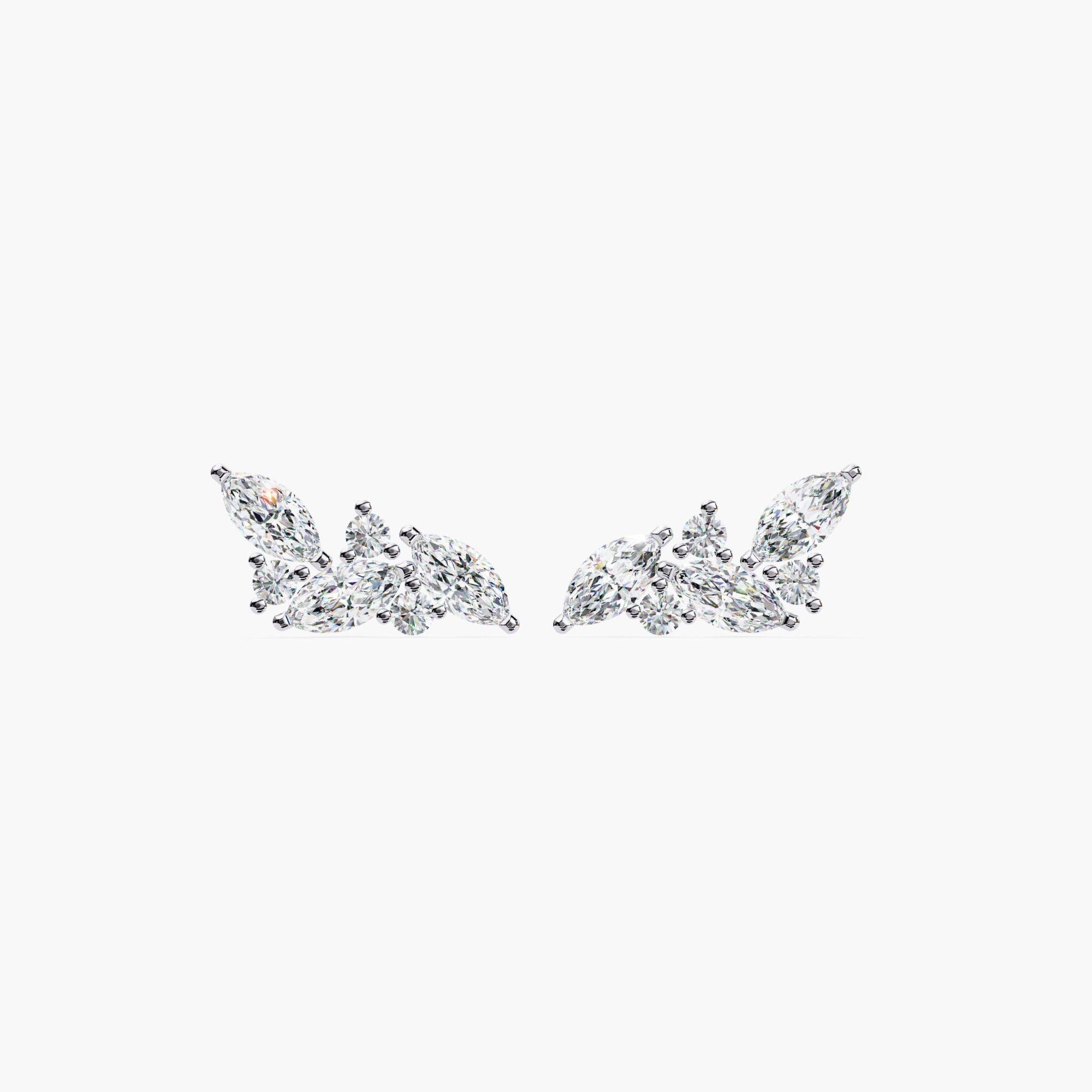 Racimo Elegante Boda Pendiente de Diamante Natural, Oro macizo 14k, SI GH Contemporáneo en venta