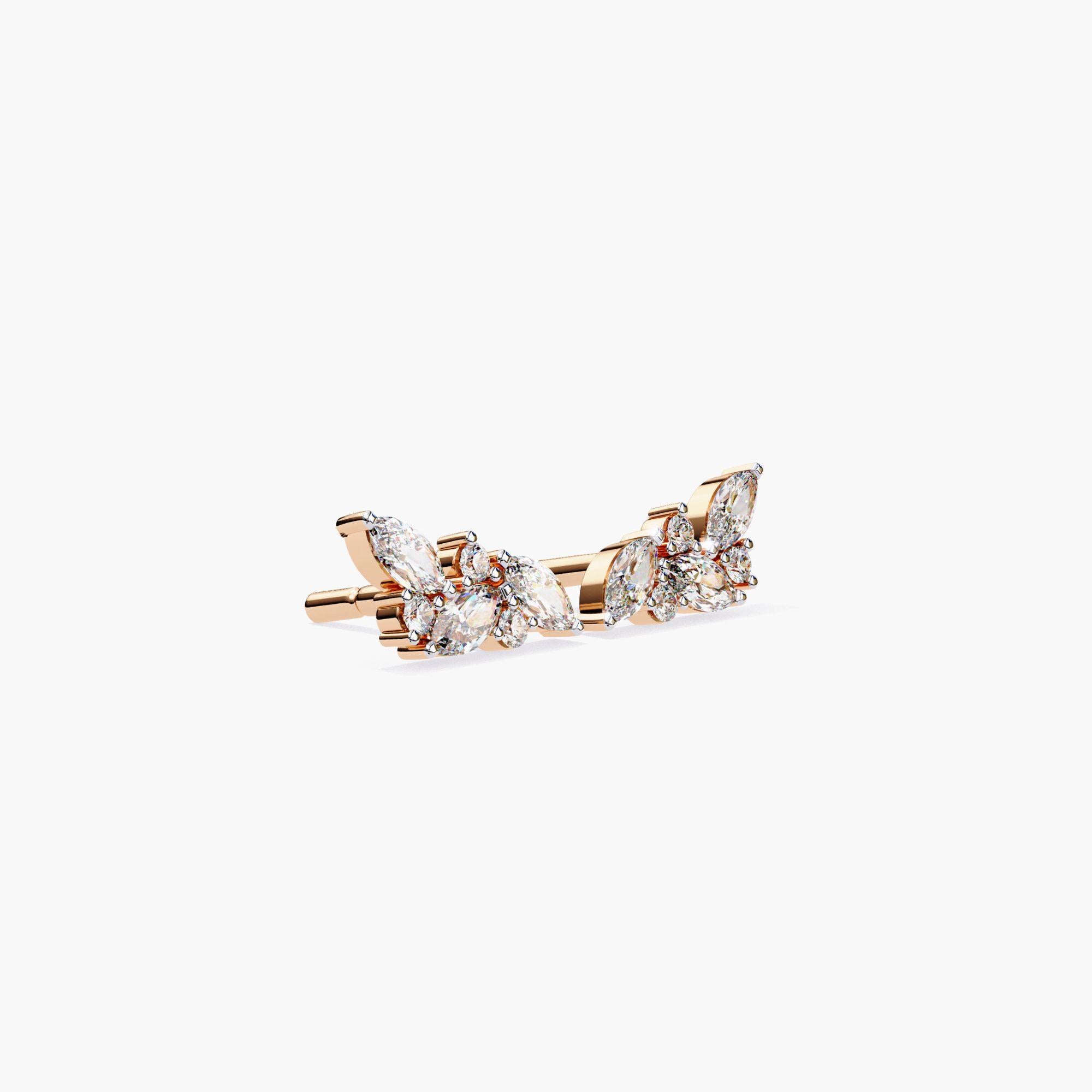 Racimo Elegante Boda Pendiente de Diamante Natural, Oro macizo 14k, SI GH en Nuevo estado para la venta en New York, NY
