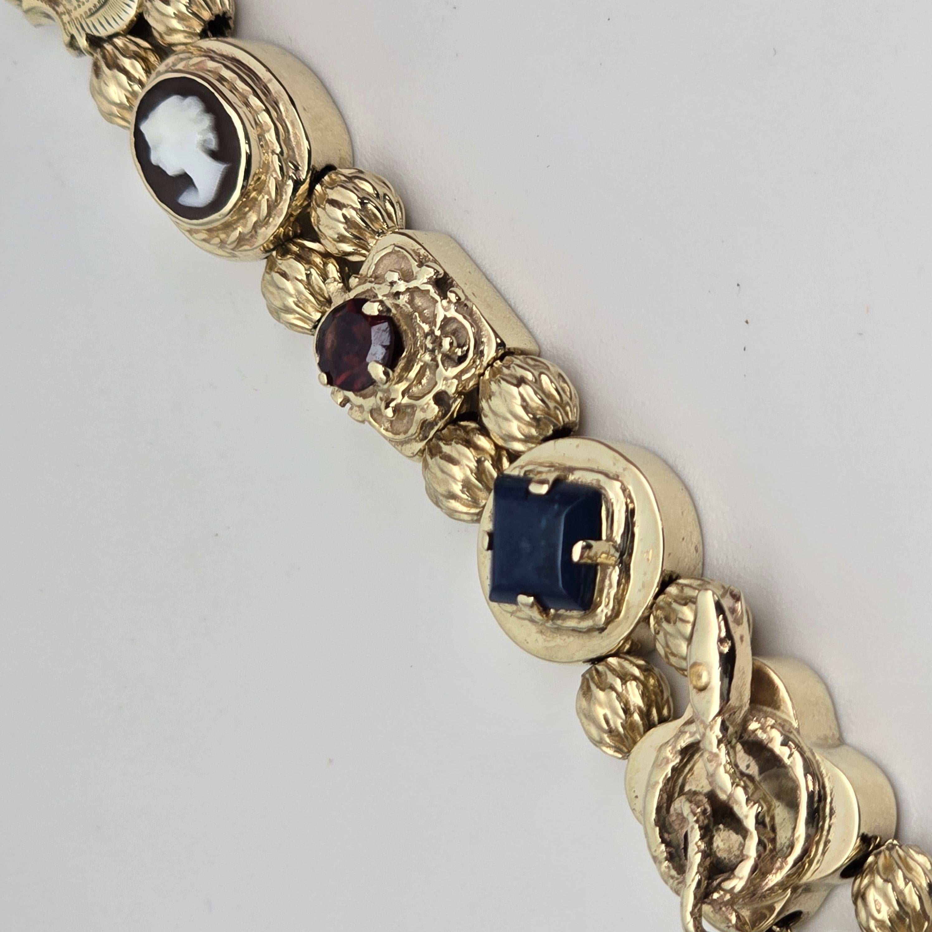 Pulsera de oro en racimo año desconocido 14KT 32gr Moderno en venta