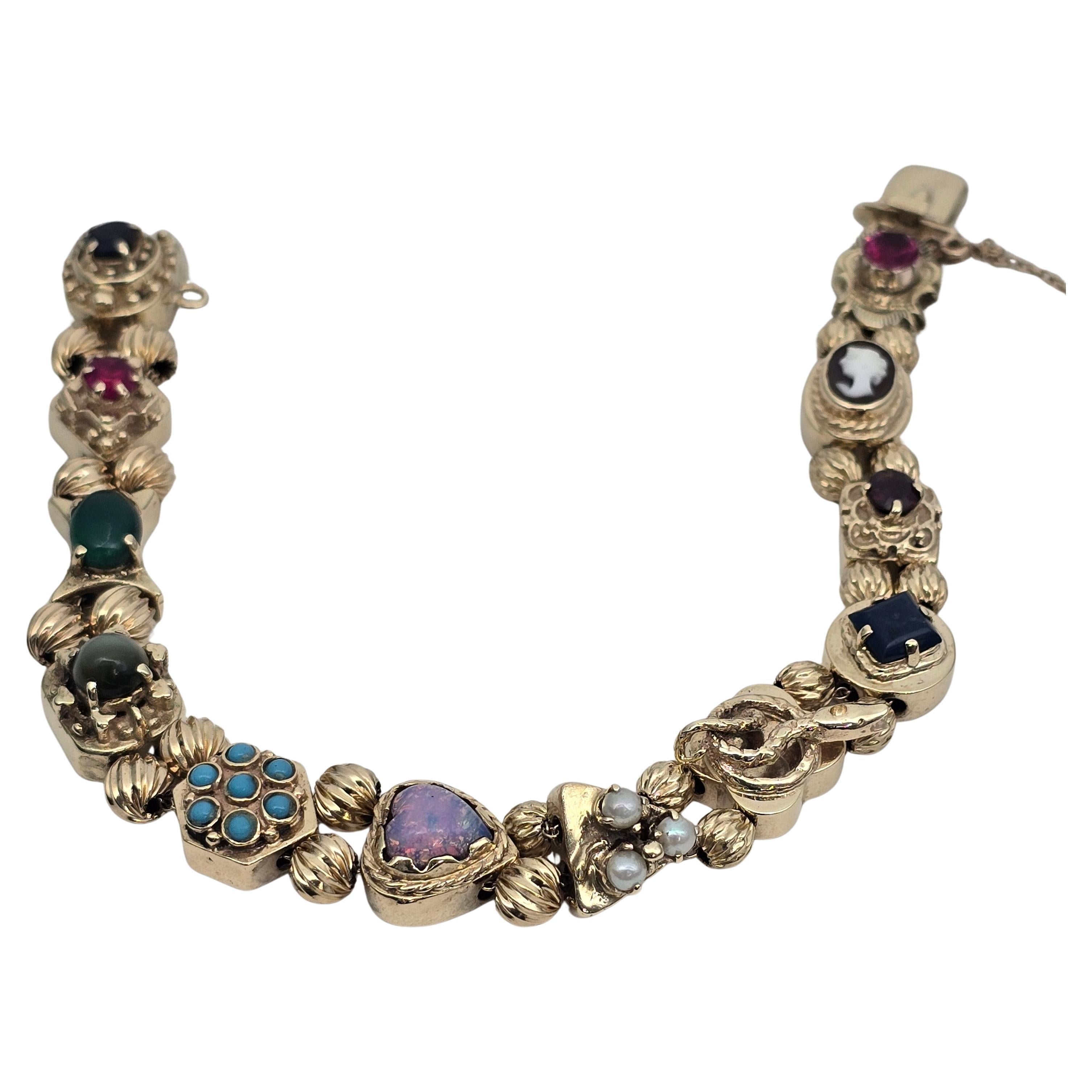 Pulsera de oro en racimo año desconocido 14KT 32gr en venta