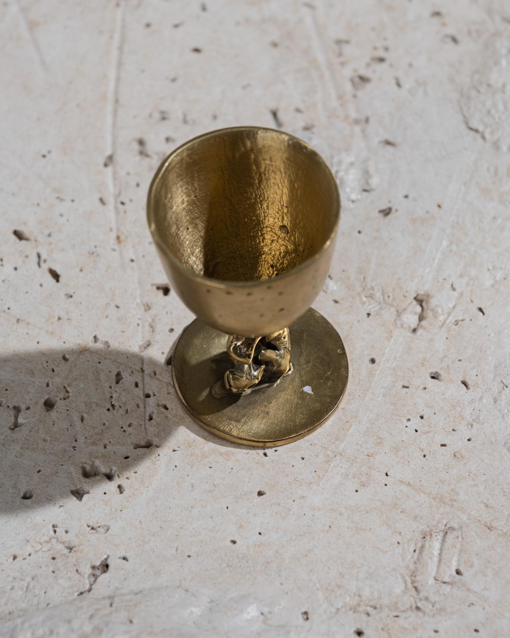 Contemporary Cluster Graal brass egg cup n°7 For Sale