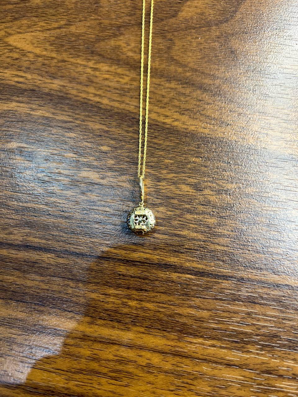 Cluster Halo of Cognac Champagne Fancy Diamonds Collana con catena in oro 14K in vendita 5