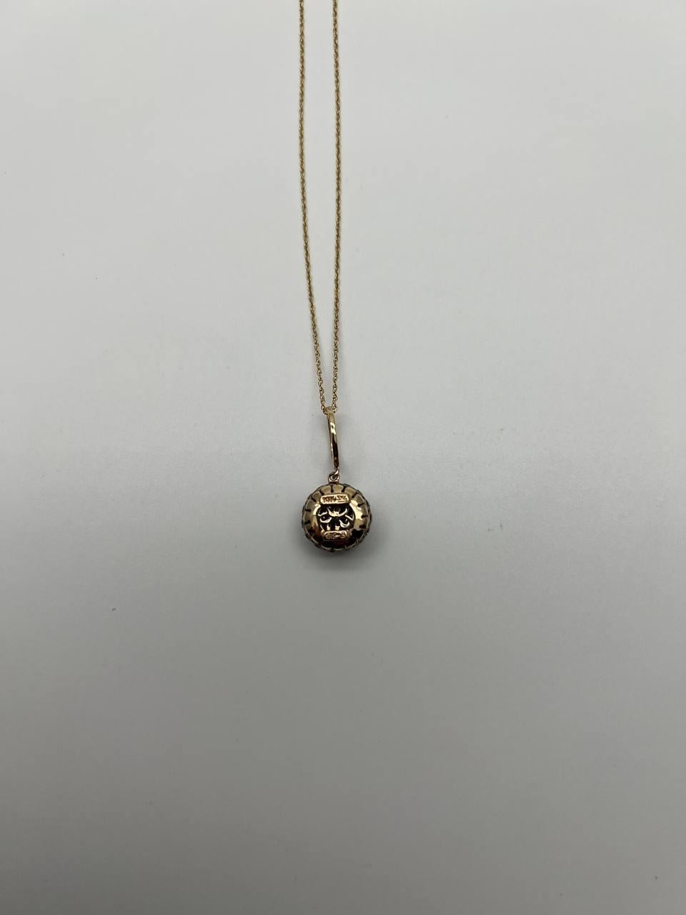 Taglio misto Cluster Halo of Cognac Champagne Fancy Diamonds Collana con catena in oro 14K in vendita