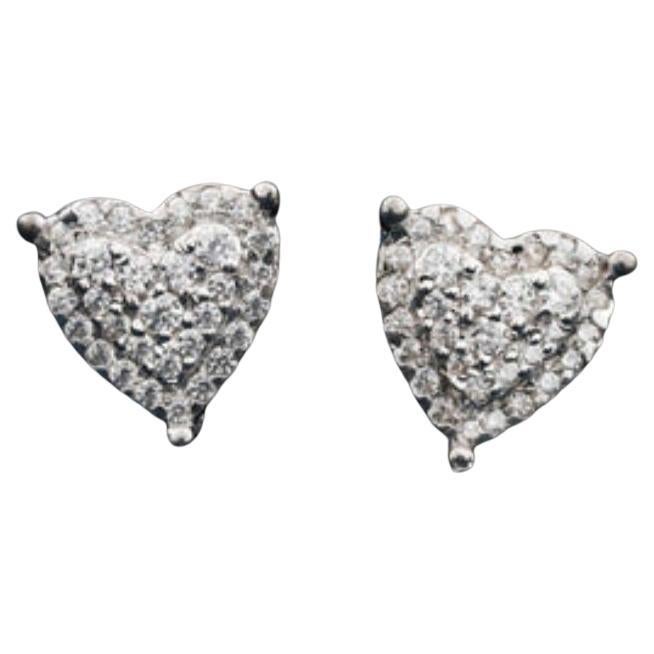 Cluster Heart Shaped Moissanite Earrings 925 Sterling Silver Studs Gift For Her