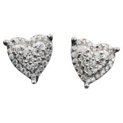 Cluster Heart Shaped Moissanite Earrings 925 Sterling Silver Studs Gift For Her