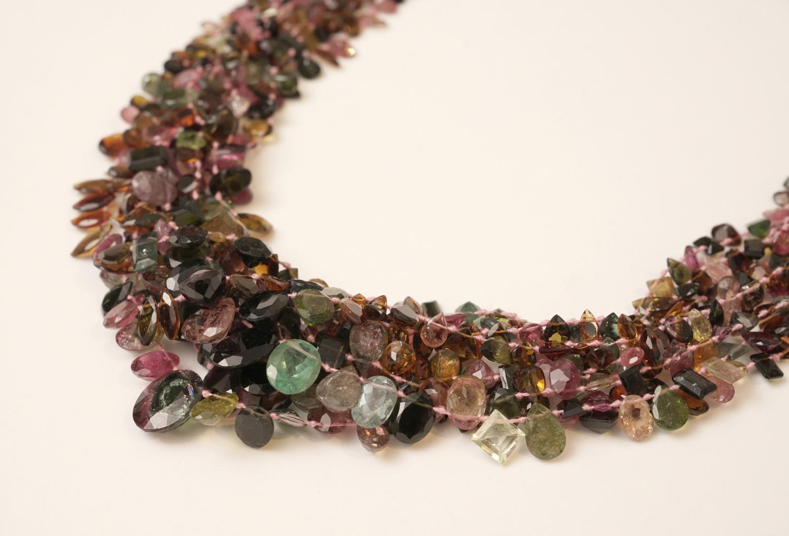 Cluster Necklace of Faceted Tourmaline In Excellent Condition In Nantucket, MA