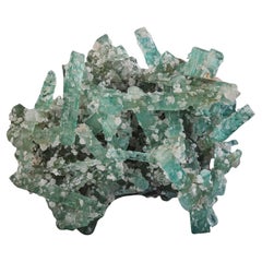 Cluster Of Light Blue Tourmaline Crystals With White Albite From Afghanistan