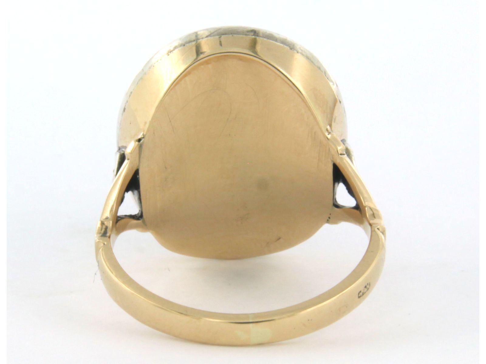 Cluster-Ring mit Granat 14k Gold und Silber im Zustand „Gut“ im Angebot in The Hague, ZH