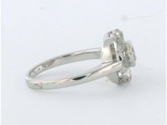 Anello a grappolo con diamanti taglio old mine fino a 1,10ct Oro bianco 14k 3,2 grammi