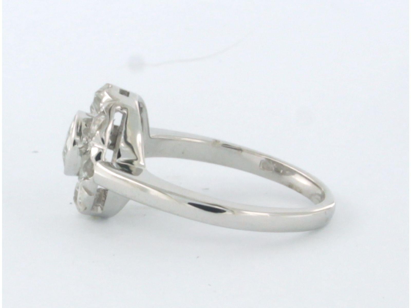Donna Anello a grappolo con diamanti taglio old mine fino a 1,10ct Oro bianco 14k 3,2 grammi in vendita