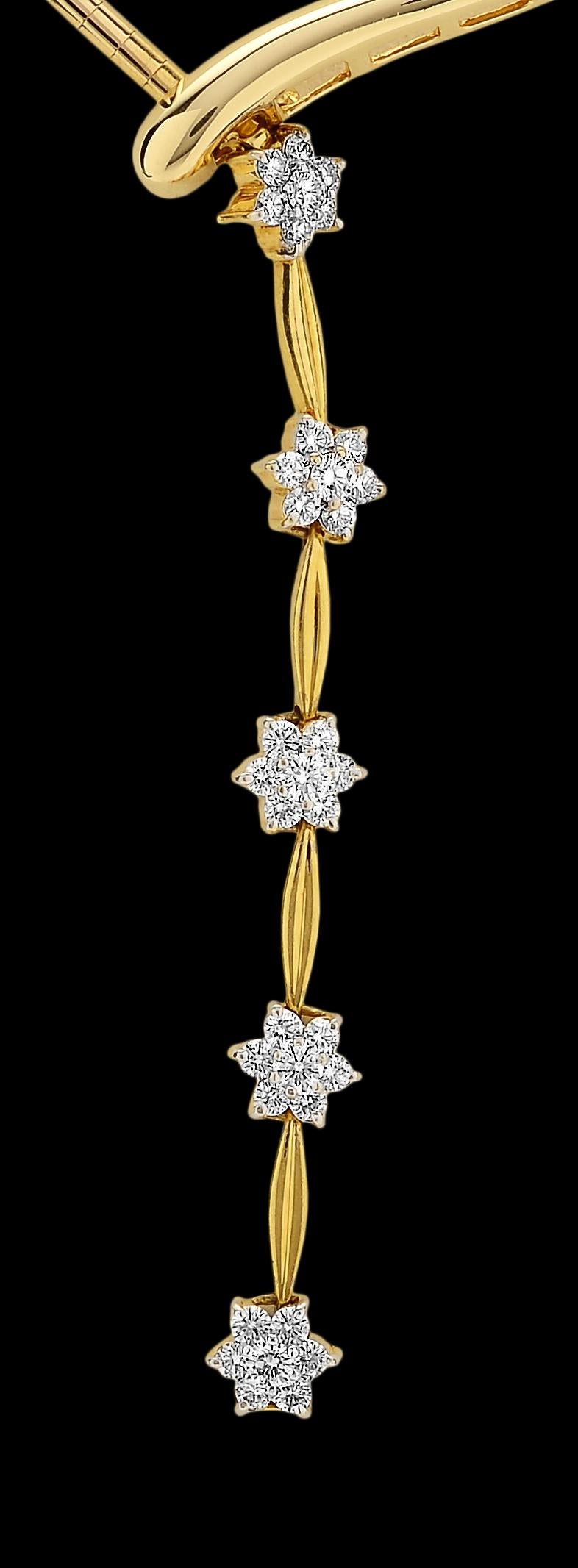 Diamant-Halskette mit Schlangen-/Schlangenmotiv aus 18 Karat Gelbgold im Angebot 4