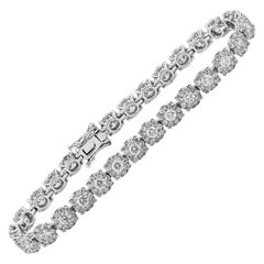 Roman Malakov Cluster Round Diamond Illusion Tennis Bracelet