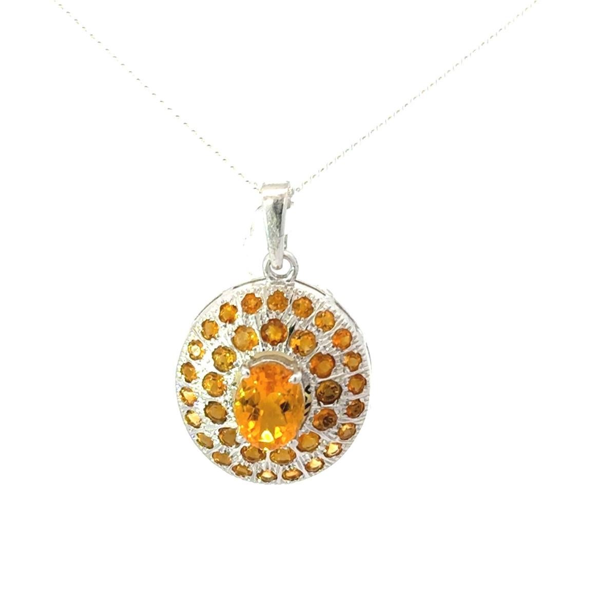 Pendentif en argent 925 avec Citrine en forme de grappe Cadeau pour elle en vente 4