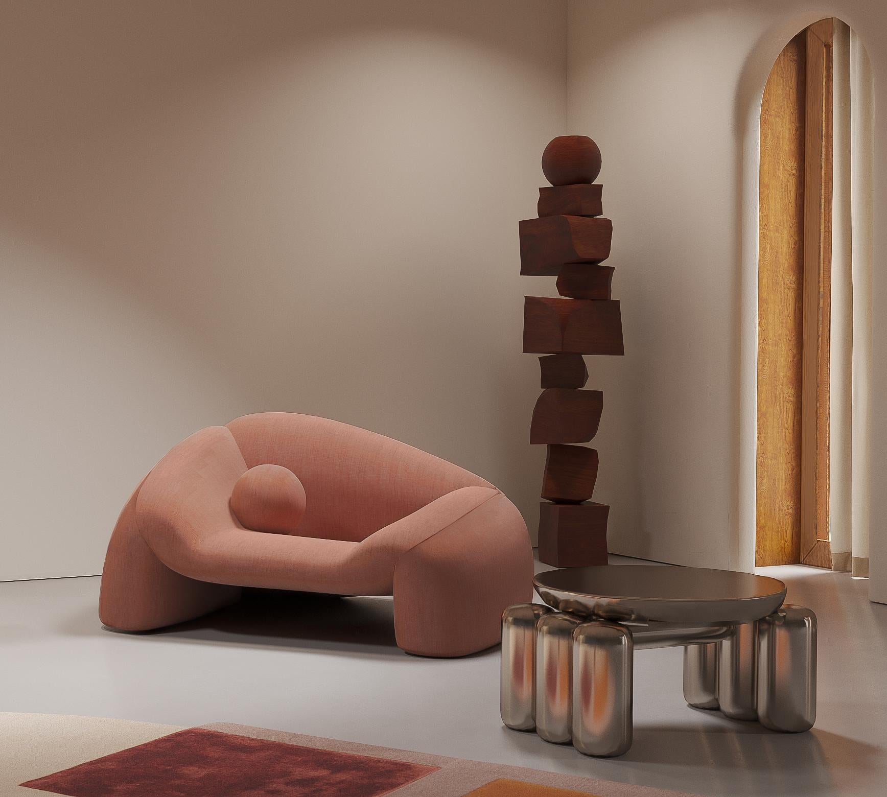 Contemporary Cluster Wood with natural stone by Alter Ego Studio For Sale
